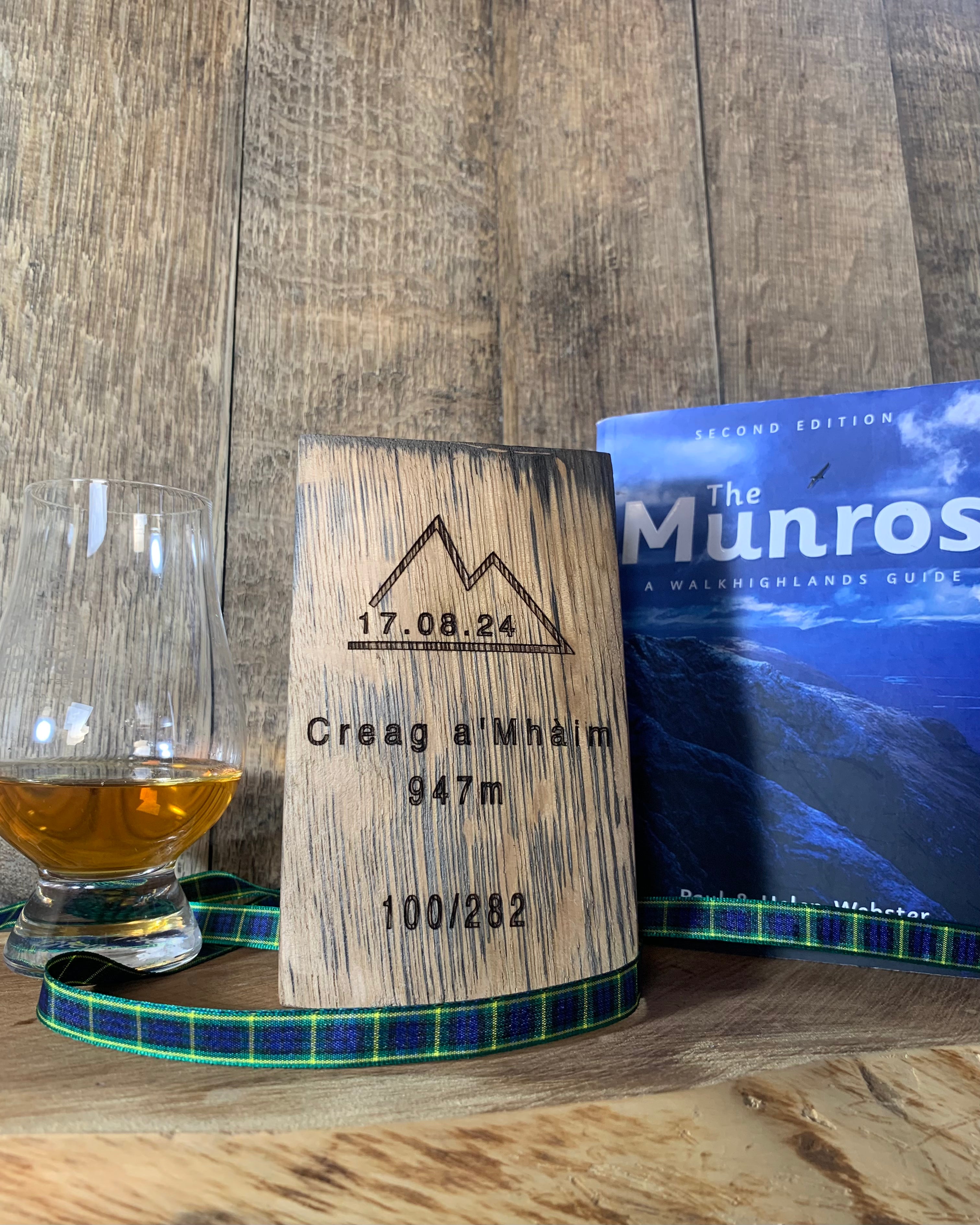 Munro Whisky Barrel Stave Momento (Personalised)