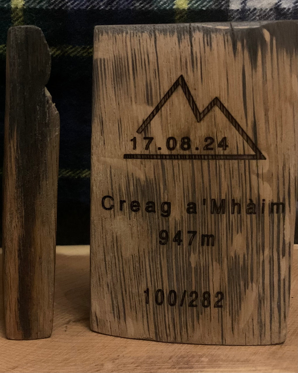 Munro Whisky Barrel Stave Momento (Personalised)