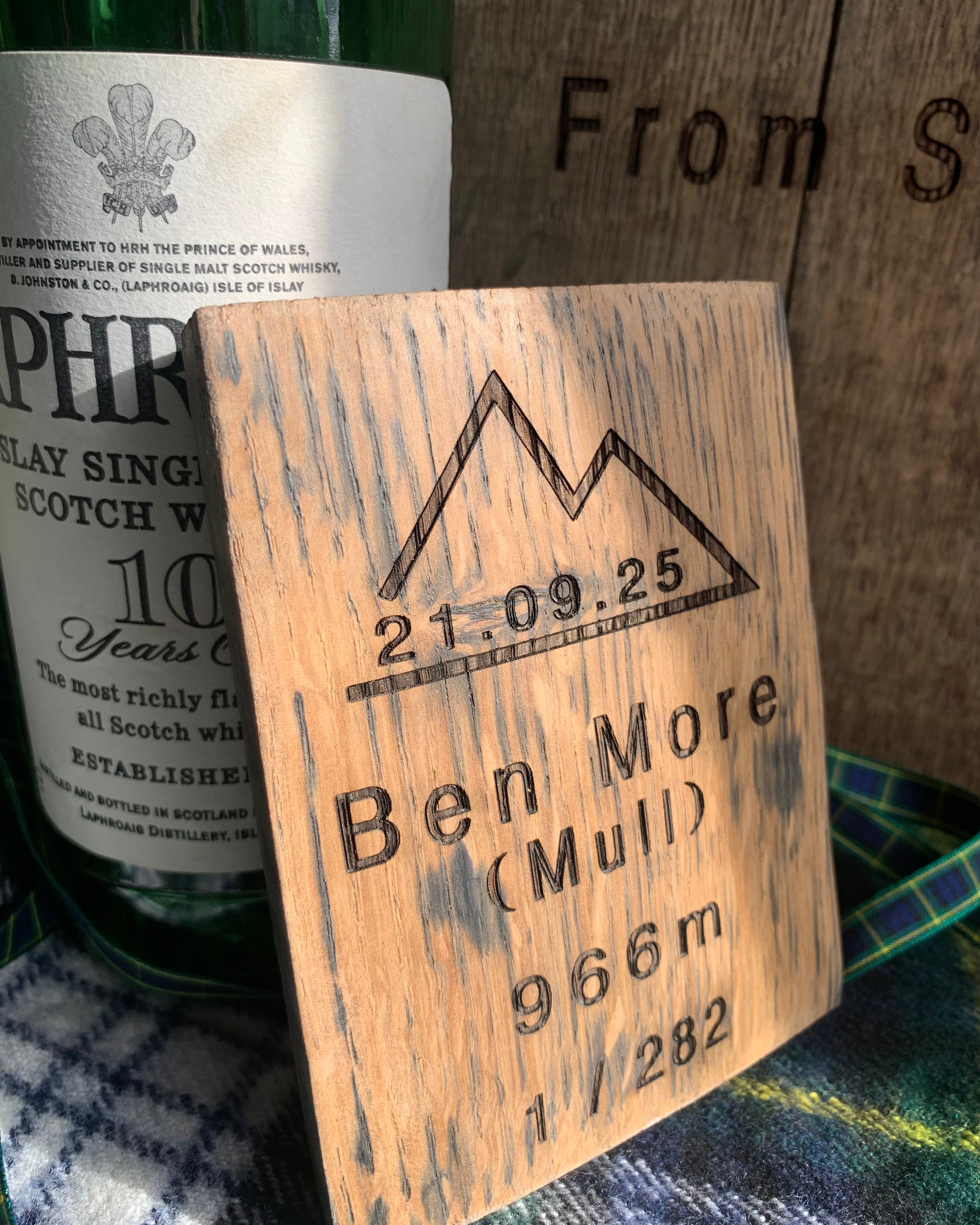 Munro Whisky Barrel Stave Momento (Personalised)